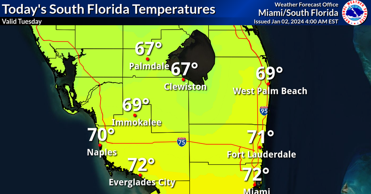 How long will it be cold in South Florida?
