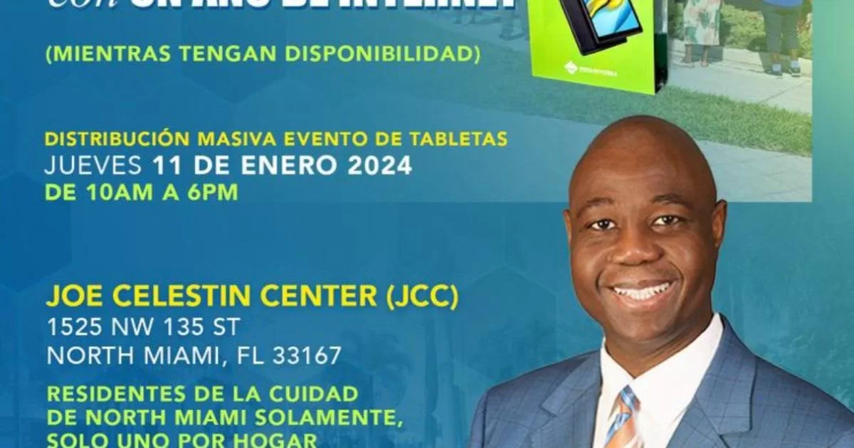 North Miami Mayor's Office delivers free tablets with one year of internet
