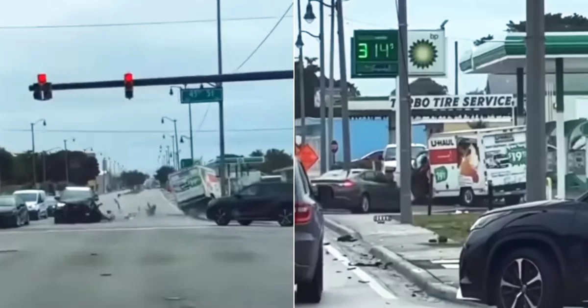Police chase in Miami ends with fugitive vehicle hitting gas station

