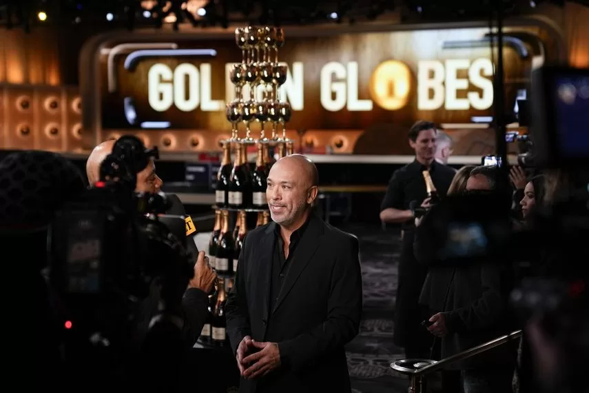 Host Jo Koy speaks with reporters at a press meet-and-greet prior to the Golden Globes at the Beverly Hilton Hotel on Thursday, January 4, 2024, in Beverly Hills, California.
