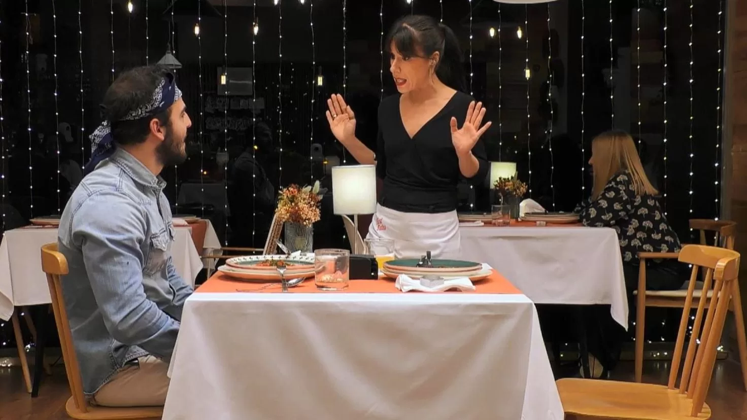 A First Dates bachelor runs away from dinner when his partner is in the bathroom
