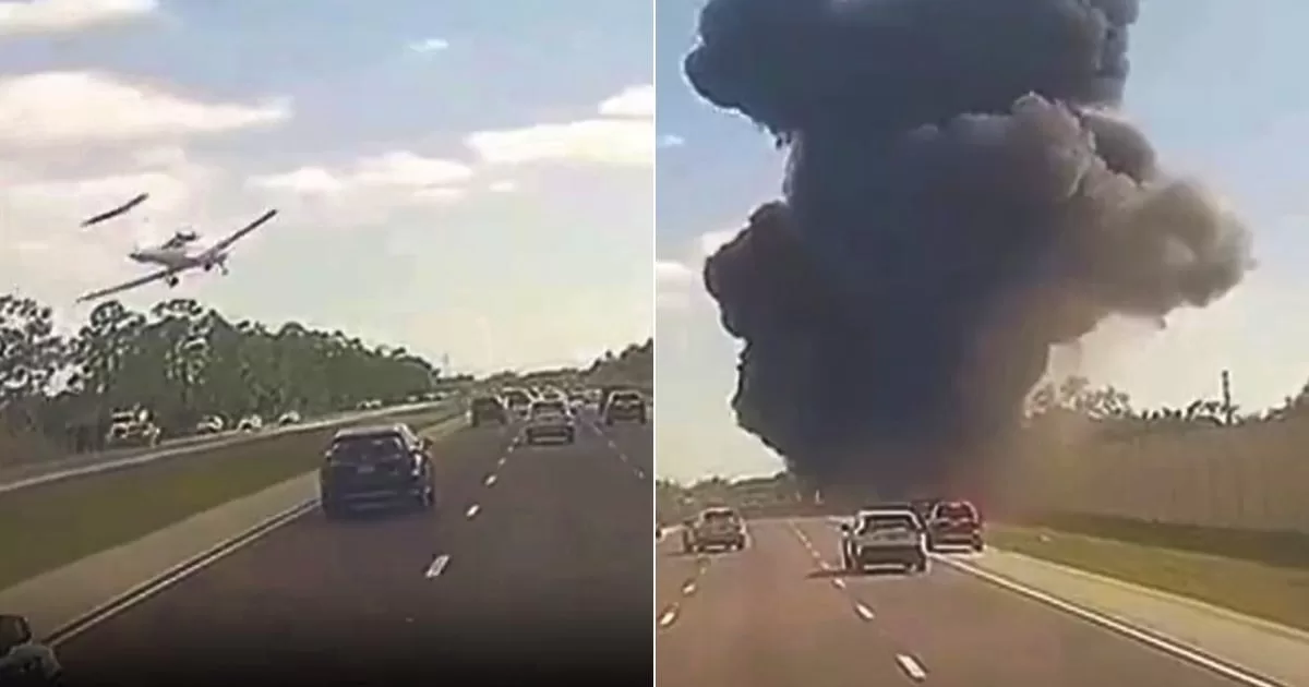 Cuban trucker captured the moment when a private plane crashed on I-95
