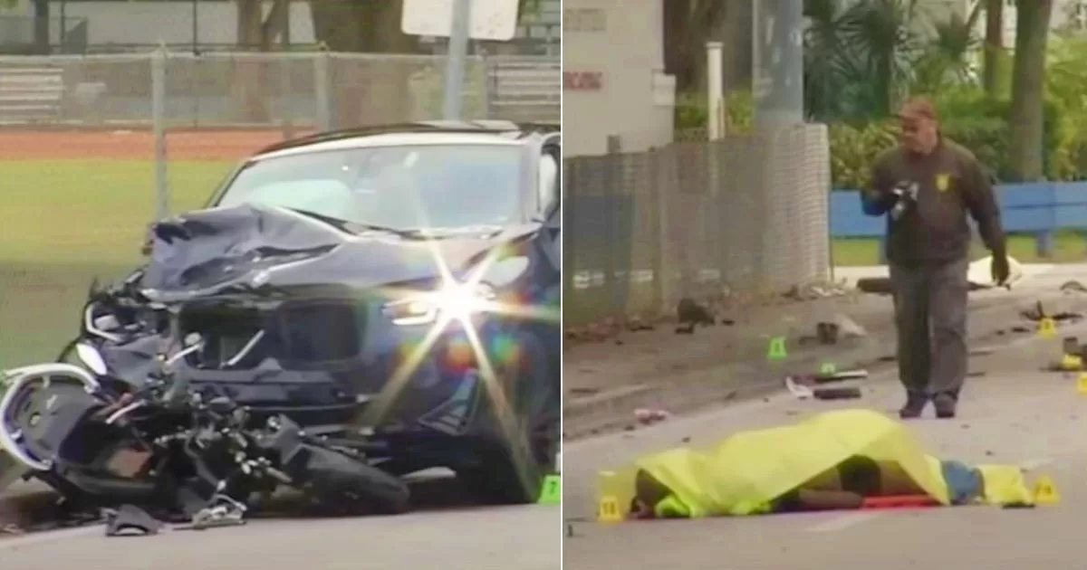 Motorcycle driver dies in Miami after being hit by a BMW Sedan
