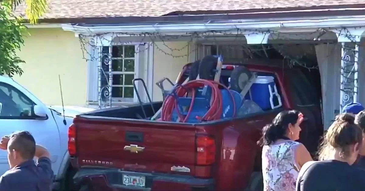 Pickup crashes into house in South Florida
