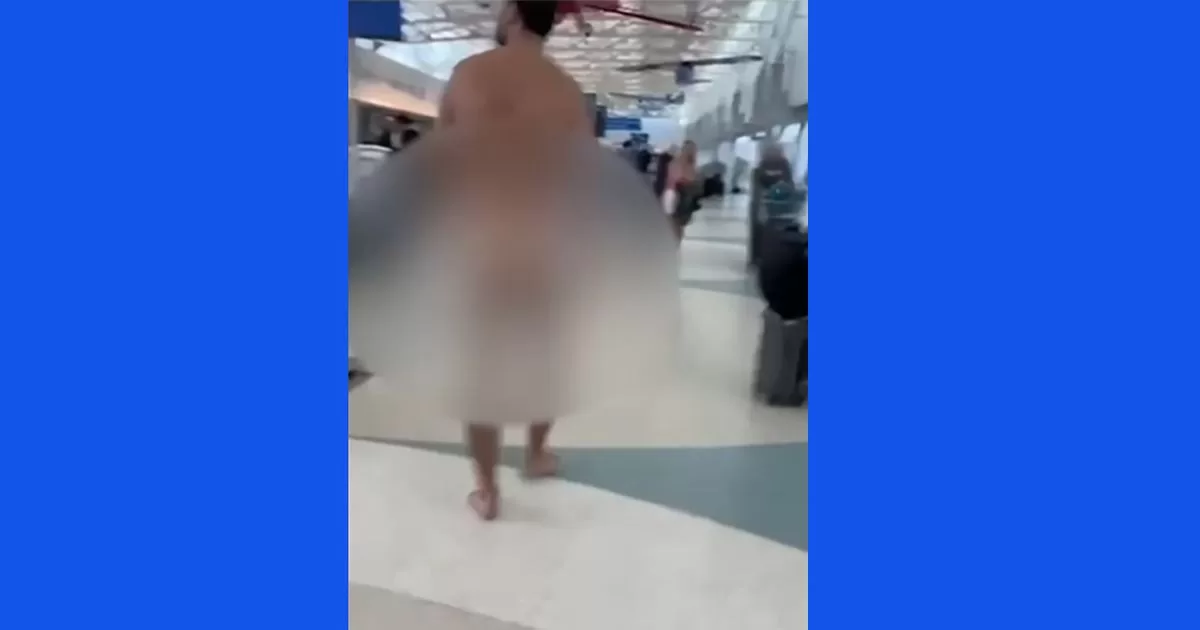 What is known about the man who walked naked at the Fort Lauderdale airport
