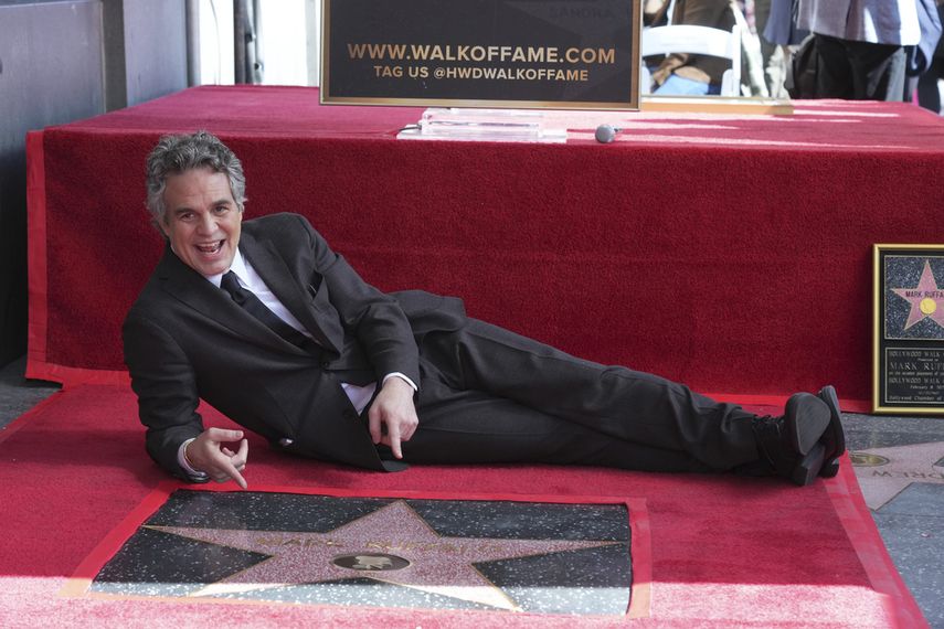 Mark Ruffalo attends a ceremony honoring him with a star on the Hollywood Walk of Fame on Thursday, February 8, 2024, in Los Angeles.