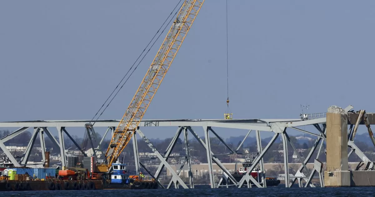 Crews begin removing pieces of collapsed bridge in Baltimore

