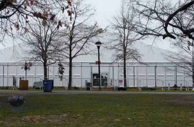 Curfew at Randall's Island migrant shelter
