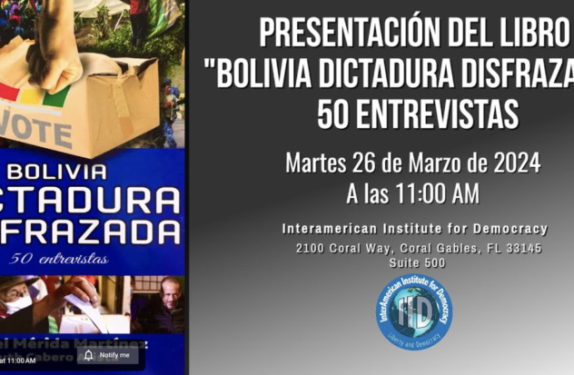 Interamerican Institute for Democracy presents the book Bolivia, disguised dictatorship