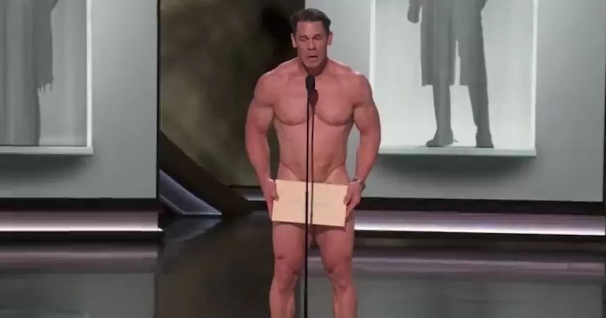 John Cena goes completely naked on stage at the 2024 Oscars

