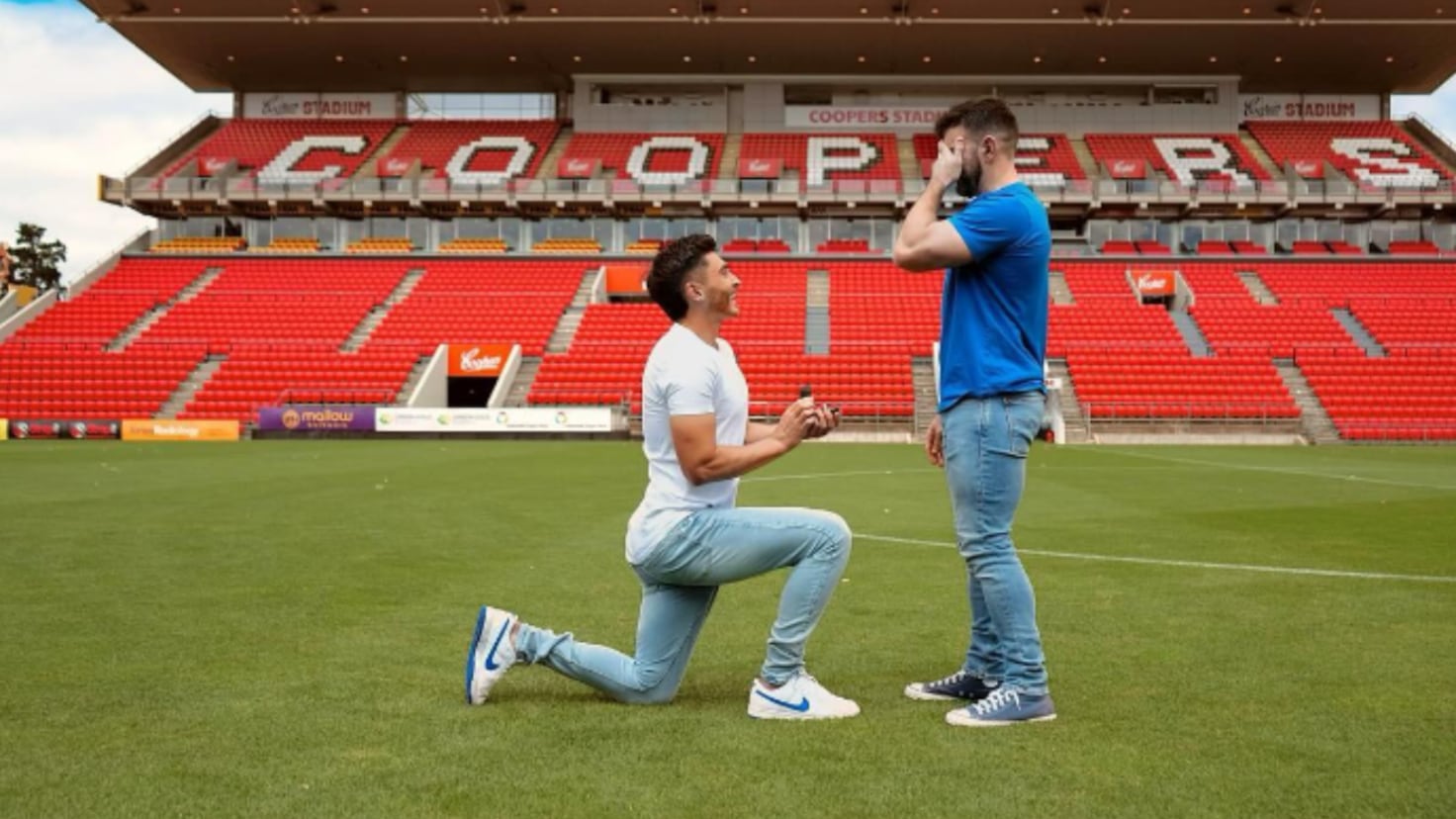 Josh Cavallo proposes to his partner at his team's stadium
