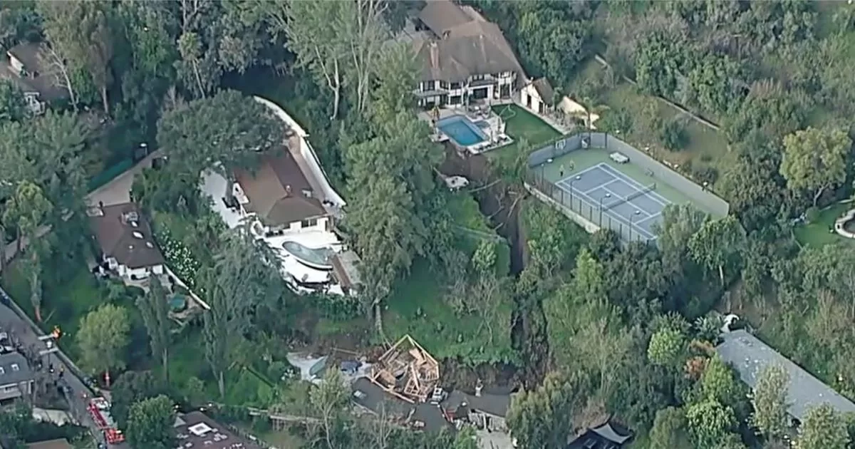 Landslide destroys house in Los Angeles, two others are at risk
