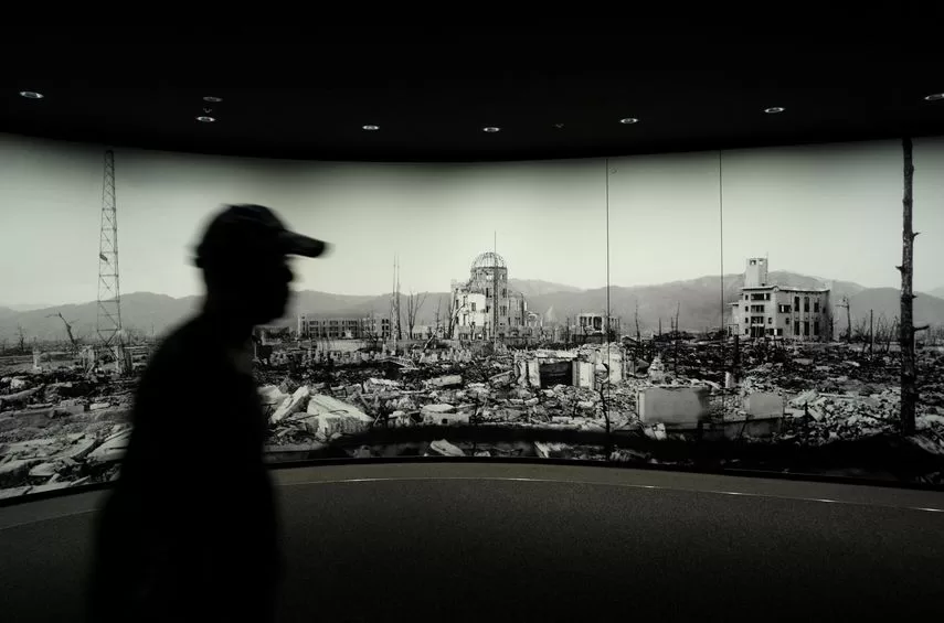 This photo taken on August 5, 2023 shows a man visiting the Hiroshima Peace Memorial Museum in Hiroshima, ahead of the 78th anniversary of the world's first atomic bomb attack on August 6. 
