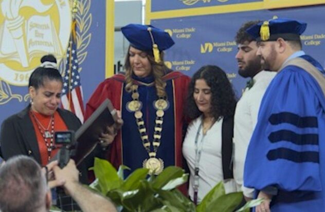 Between pain and pride, family of deceased young woman receives her diploma at Miami Dade College
