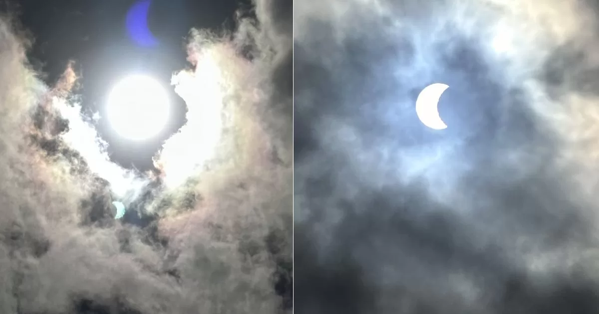Images of the solar eclipse taken from Miami

