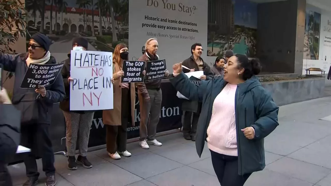 Protests against Texas Governor Abbott's visit to NY
