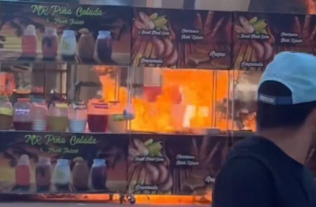 Sales stand catches fire in Miami's Tropical Park
