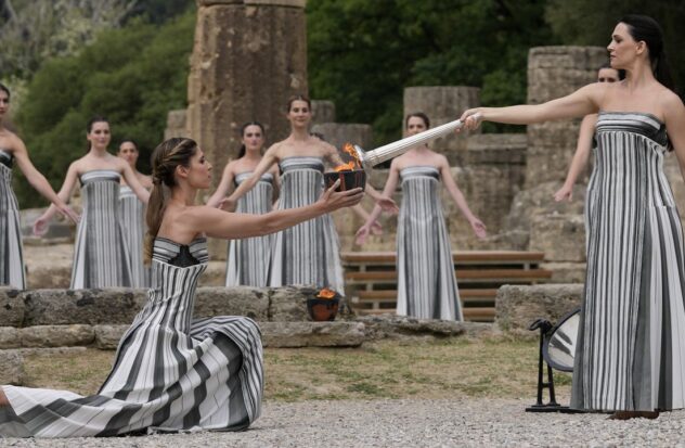 The Olympic torch is lit in Greece
