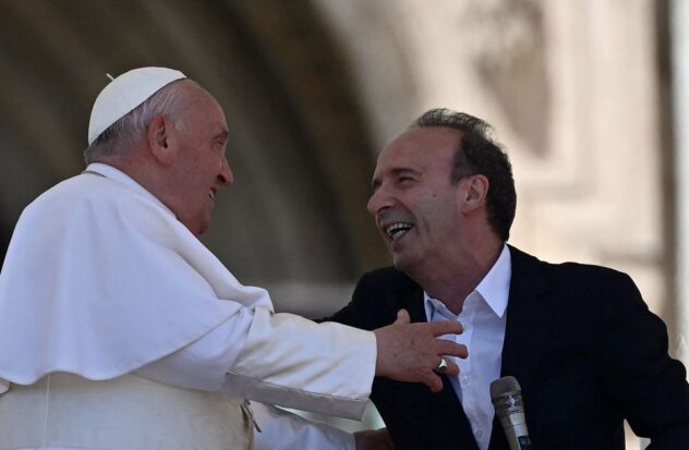 Actor steals the spotlight from Pope Francis in the Vatican