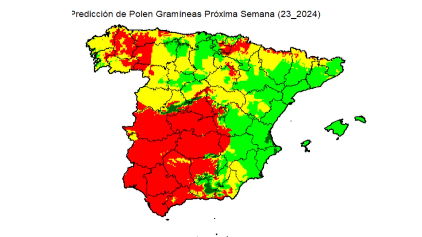  Are you allergic?  These are the grass levels in Spain for the first week of June
