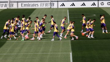 The Real Madrid players, during the last training session.