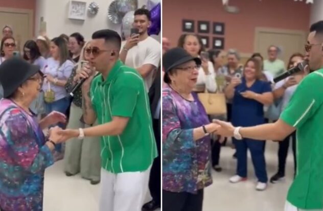Lenier Mesa surprises a group of ladies in Miami by singing "How do I pay you" for Mother's Day
