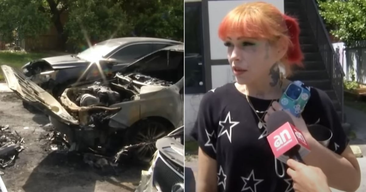 Newly purchased Mercedes-Benz burned for a single mother in Miami
