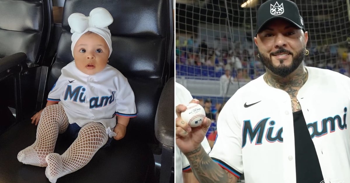 Paris, daughter of El Chacal, ready to accompany her father on Cuban Heritage Day at the Marlins stadium
