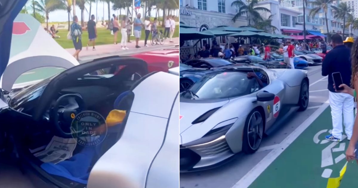 Racing cars shine through the streets of Miami during the Formula 1 Grand Prix weekend
