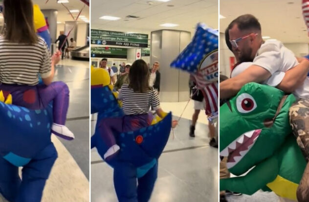 This is how a couple received newly arrived Cubans at the airport
