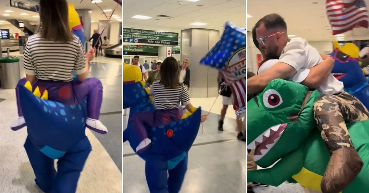 This is how a couple received newly arrived Cubans at the airport

