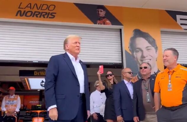 Trump surprises with a visit to the Miami racetrack to witness the final day of the Formula 1 GP
