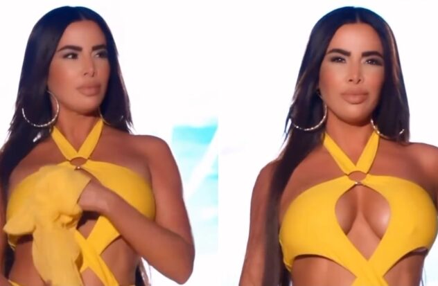  A heart-stopping catwalk!  Nayer parades from Miami in a revealing swimsuit
