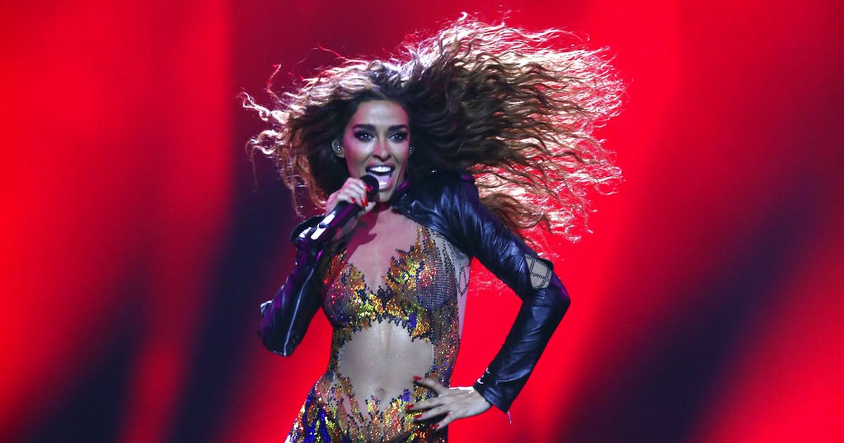 Singer Eleni Foureira is harassed on stage at a concert in Greece
