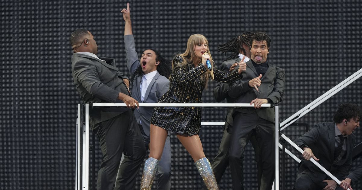 Taylor Swift introduces Travis Kelce at Eras tour concert in London
