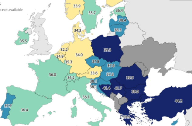 The European countries that work the fewest hours per week
