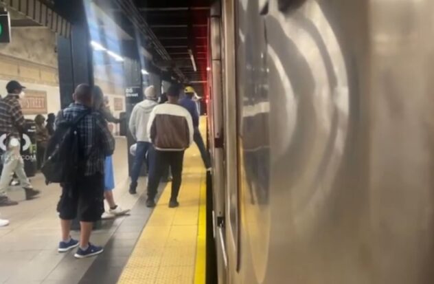 They search for the suspect of shooting a passenger on a train