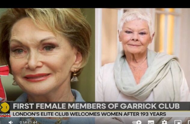 Actresses Judi Dench and Sin Phillips, first women admitted to London club
