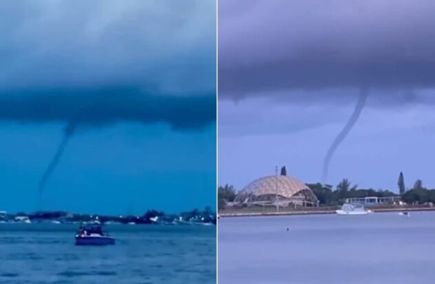 Bad weather in South Florida leaves impressive waterspout
