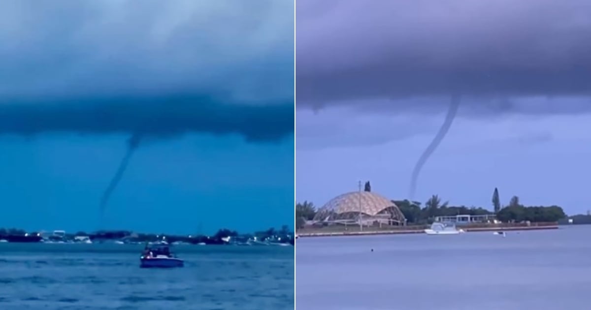 Bad weather in South Florida leaves impressive waterspout