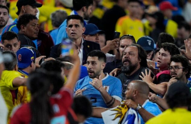 Battle royale between Uruguayan star and Colombian fans
