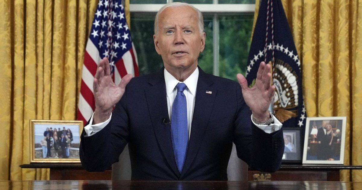 Biden tries to explain why he is giving up the race to Harris and makes veiled allusions to his opponent