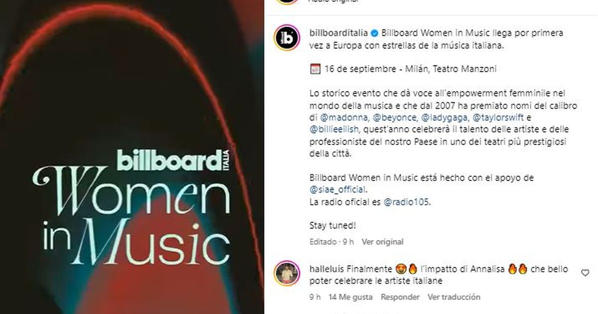 Billboard Italia confirms the first edition of Women in Music