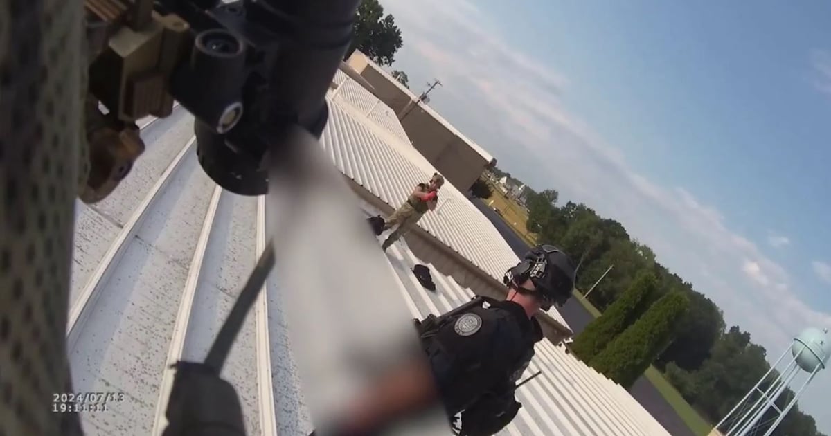 Body camera shows US officers identifying body of Trump shooter