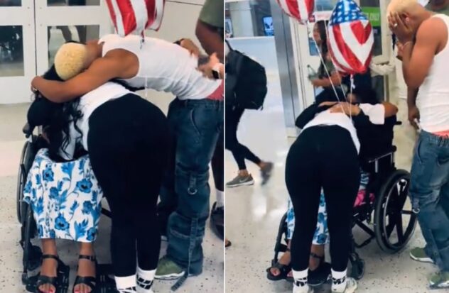 Cuban brothers welcome their mother in the USA after having passed through 7 countries
