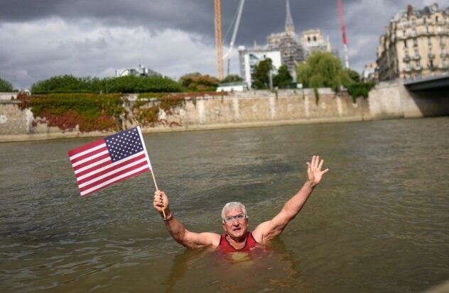 Despite pollution warning, American swims in River Seine before Olympics
