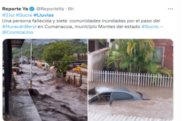 Hurricane Beryl's aftershocks cause two deaths in Venezuela
