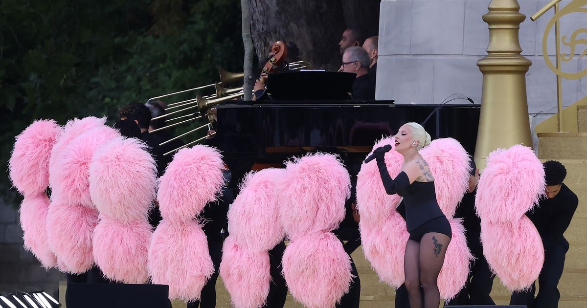 Lady Gaga performs at the Olympics opening ceremony