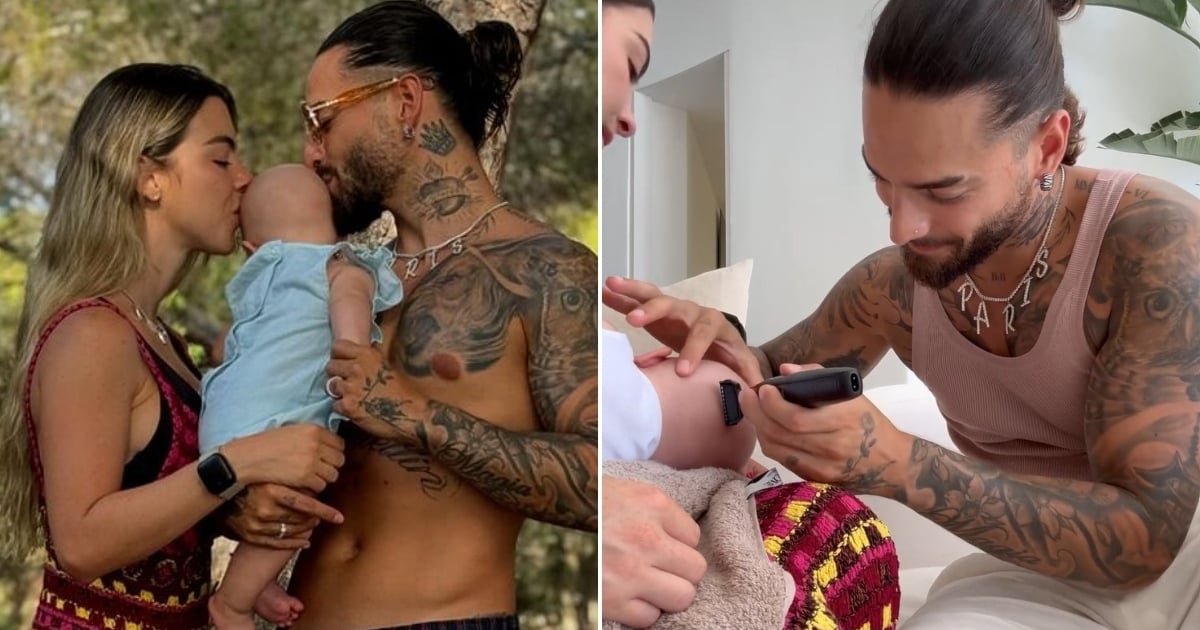 Maluma shares photos to celebrate his daughter's 4 months and receives criticism for shaving Paris' hair