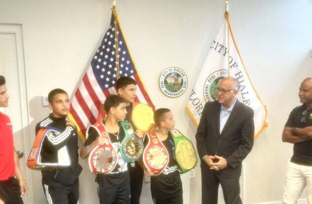 Mayor Bovo welcomes members of City-sponsored boxing academy
